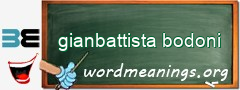 WordMeaning blackboard for gianbattista bodoni